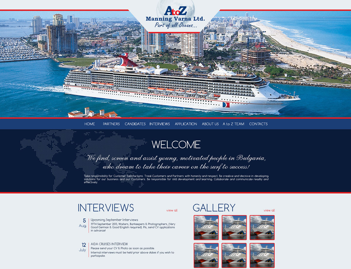 Website design for A to Z Manning Varna